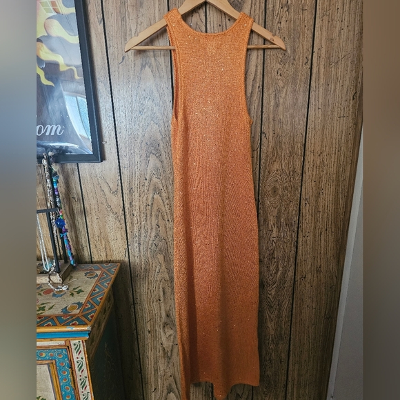HOUSE OF HARLOW 1960 / REVOLVE Orange Knit Sparkle Maxi Dress - Small - Picture 5 of 6